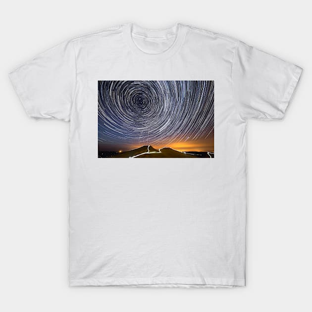 Corn Du, Pen y Fan and Cribyn at Night T-Shirt by dasantillo